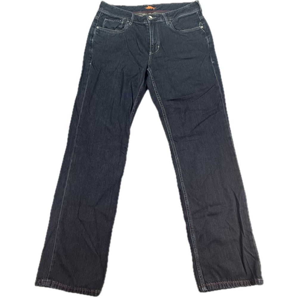 Tommy Bahama Cayman Jeans Mens 34x32 Dark Wash Relaxed Fit Cotton Tencel Indigo